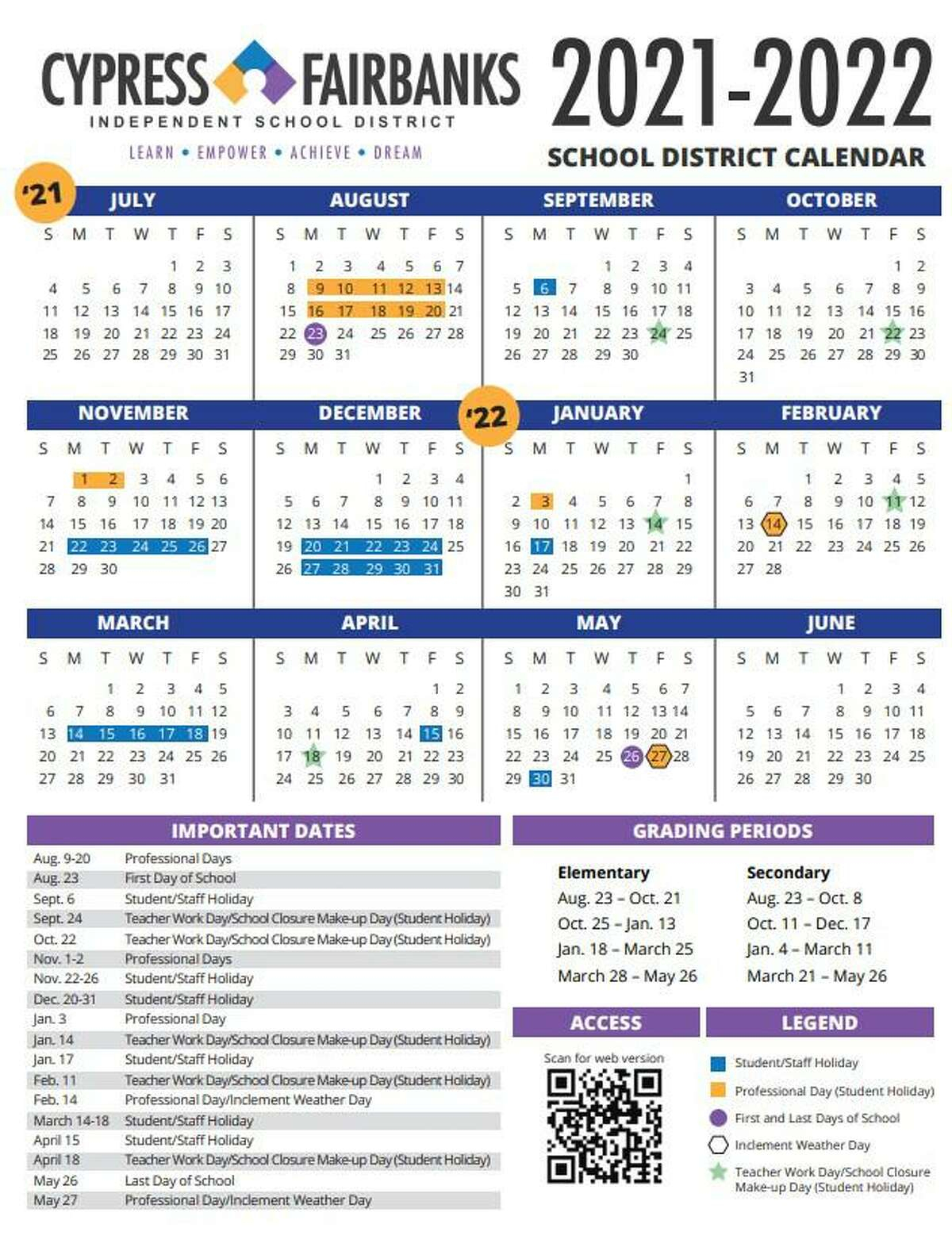 Cyfair School Notebook: Cfisd School Board Approves Calendar For 2021 in Schools Calendar In Uganda 2022