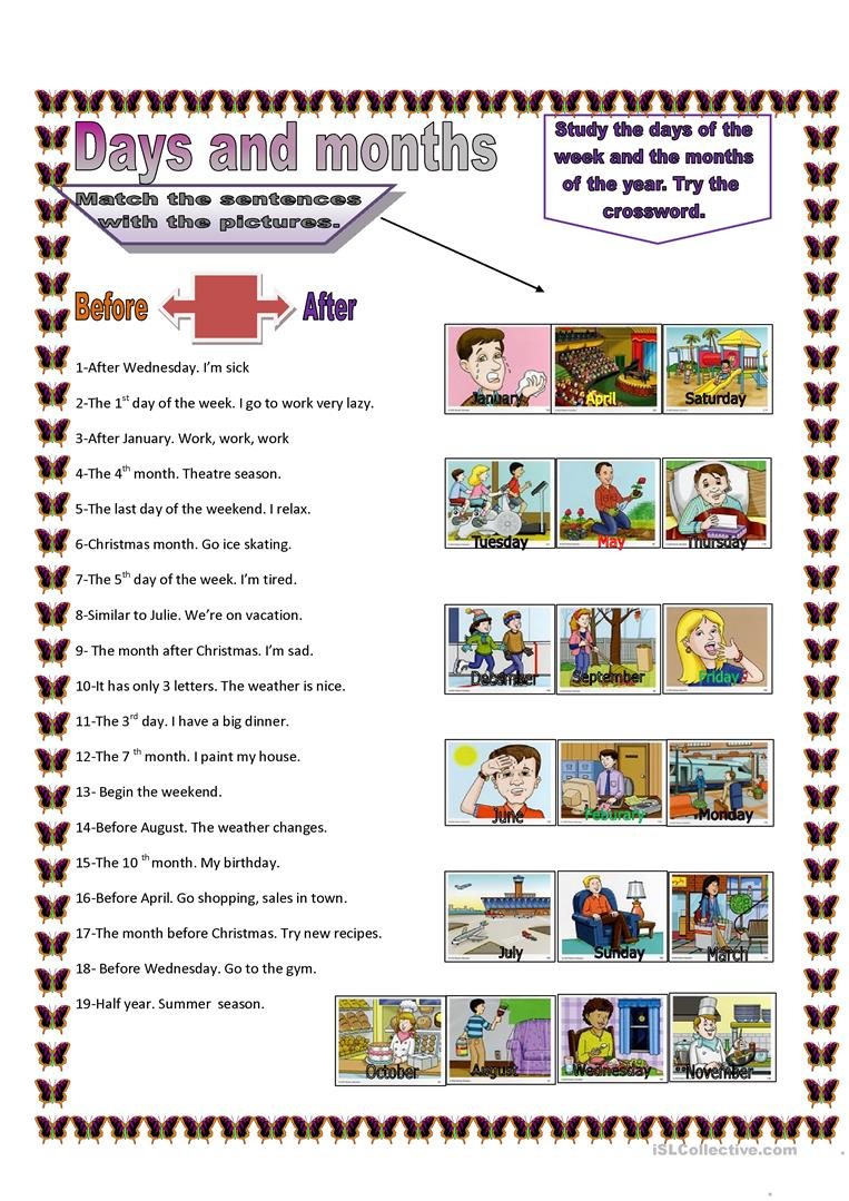 Days And Months Worksheet  Free Esl Printable Worksheets Made By Teachers with regard to Week Days By Month