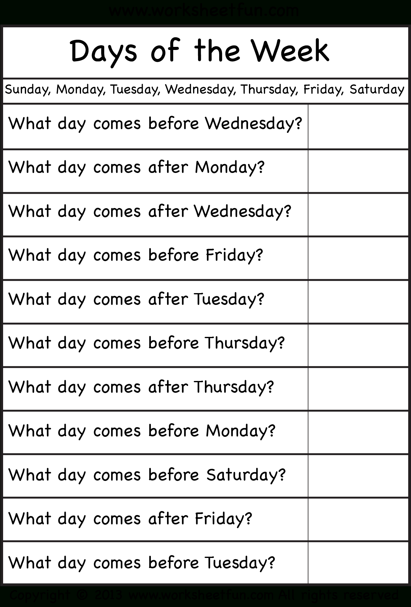 Days Of The Week  Worksheet  Free Printable Worksheets  Worksheetfun with regard to Week Days By Month