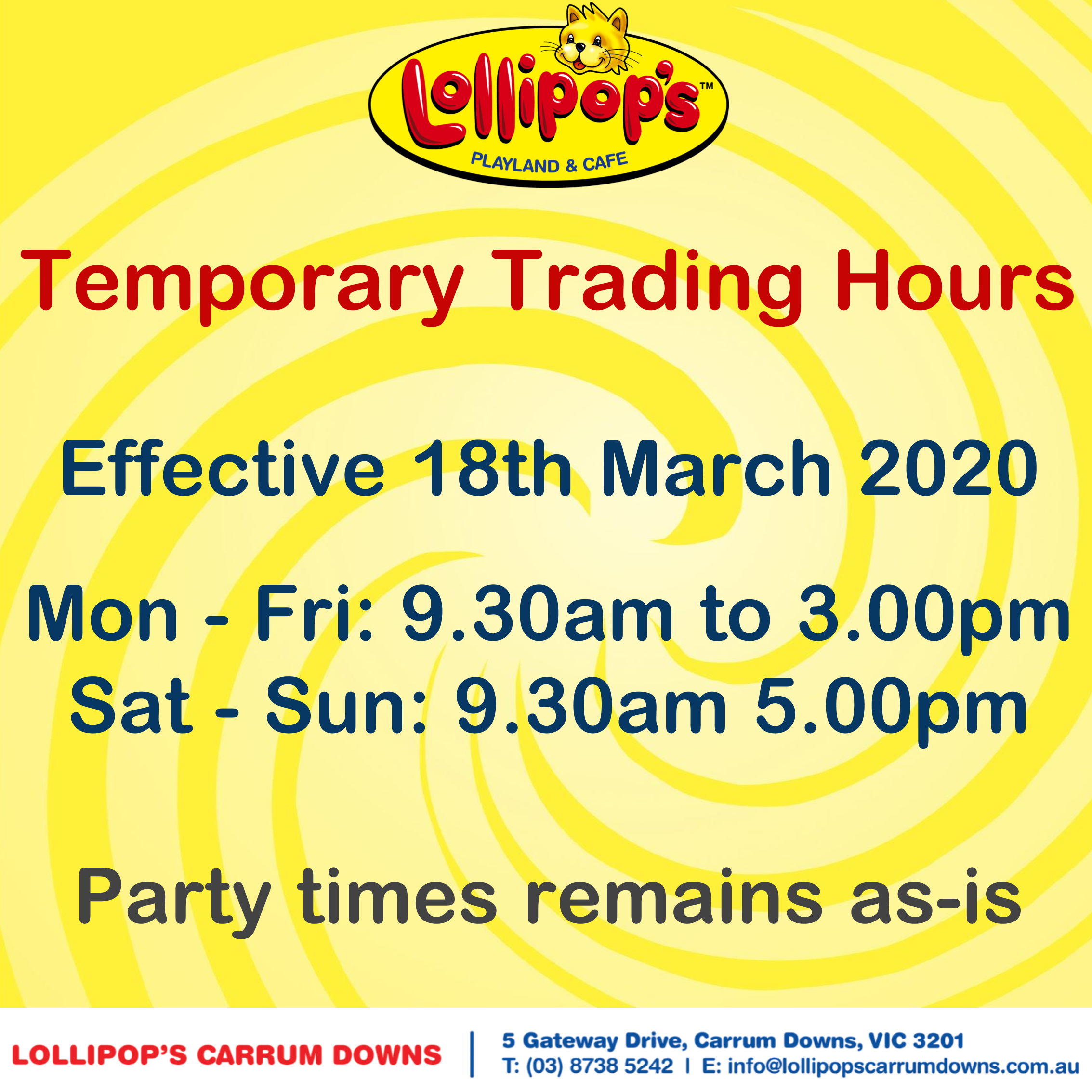 Dear Customers We Have Temporarily Changed Our Trading Hours For with regard to Hours Are From Monday To Friday