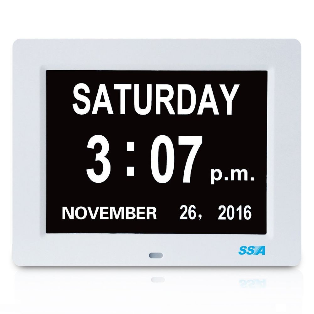 Digital Calendar Day Clock With Large Clear Time Day And Date Display with regard to Time And Date Calendar