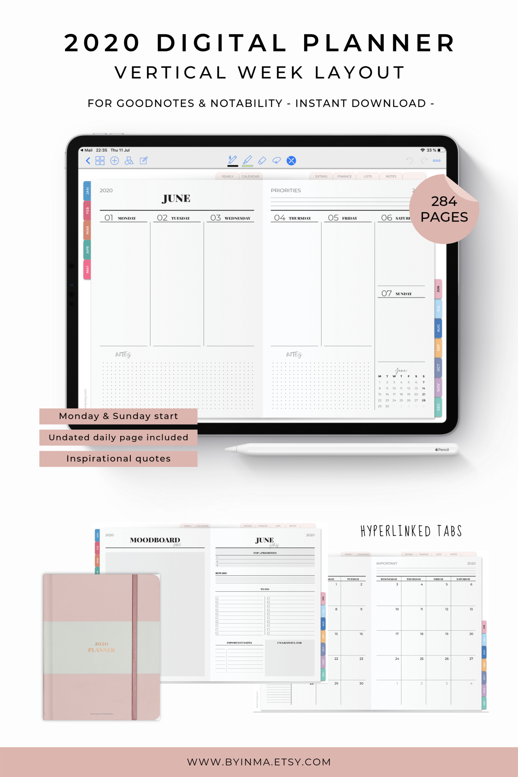 Digital Planner 2021 Ipad Planner Goodnotes Notability | Etsy In 2021 with regard to Perenicial Fiscal Year Calendar With Room For Notes