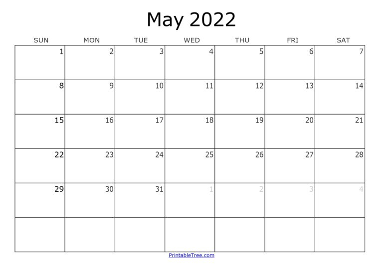 Download Blank Printable Calendar May 2022 Pdf Templates throughout Calendars To Print Without Downloading