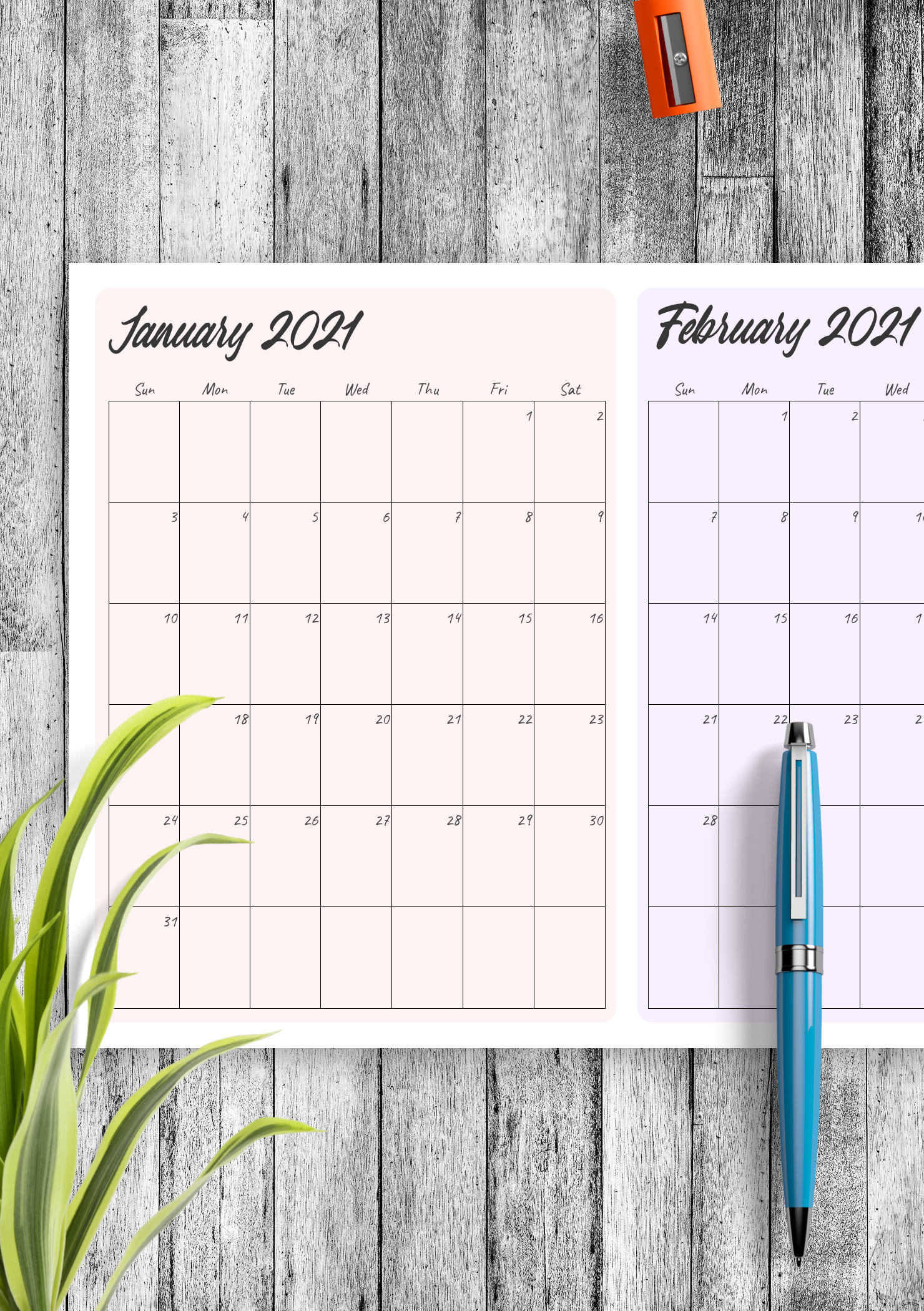 Download Printable Two Months On Page Calendar Pdf within Two Page Printable Monthly Calendar Pdf Free 8.5X11