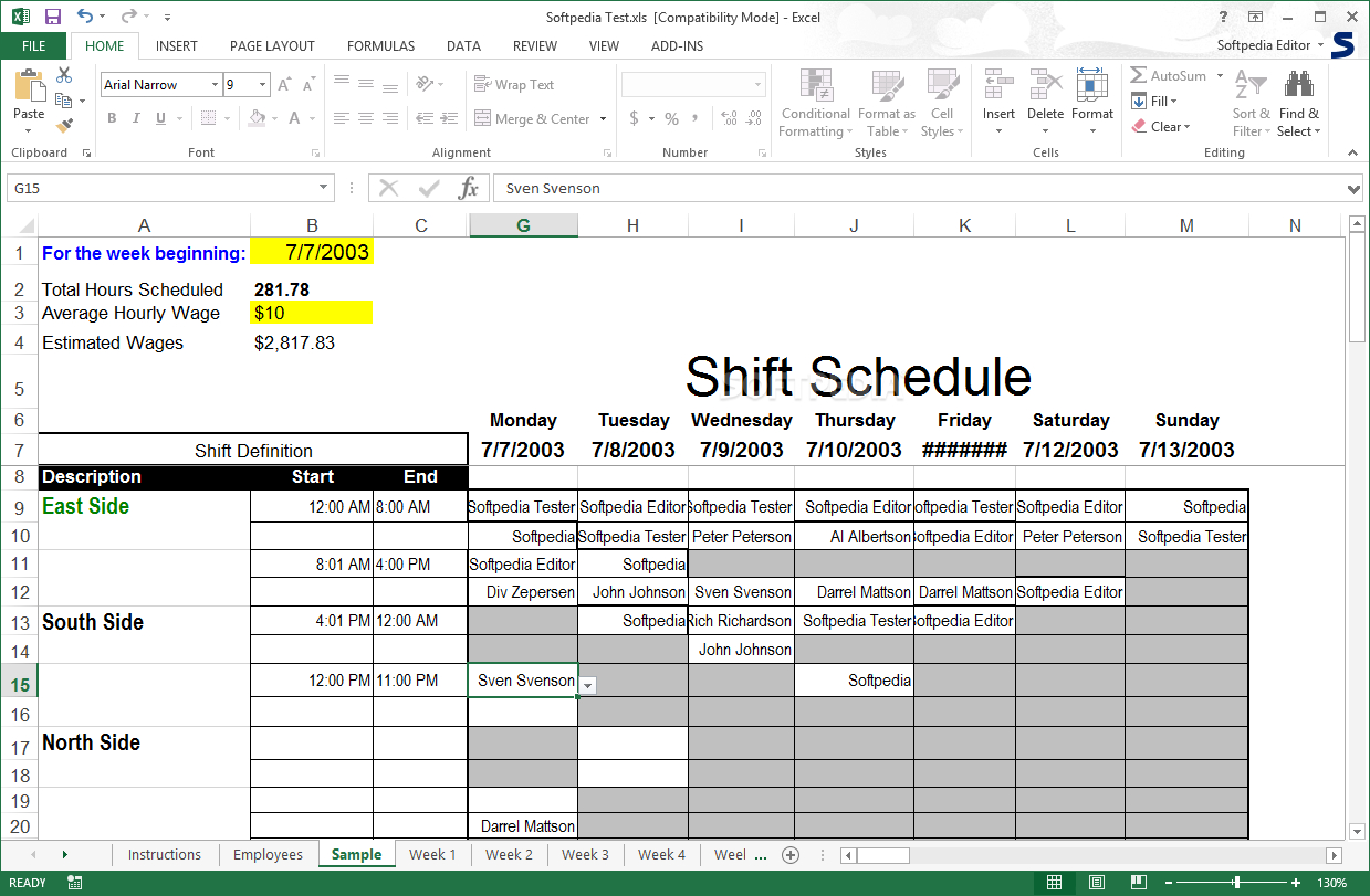 Download Shift Scheduler For Excel 1 with Rotating Shift Calendar Generator