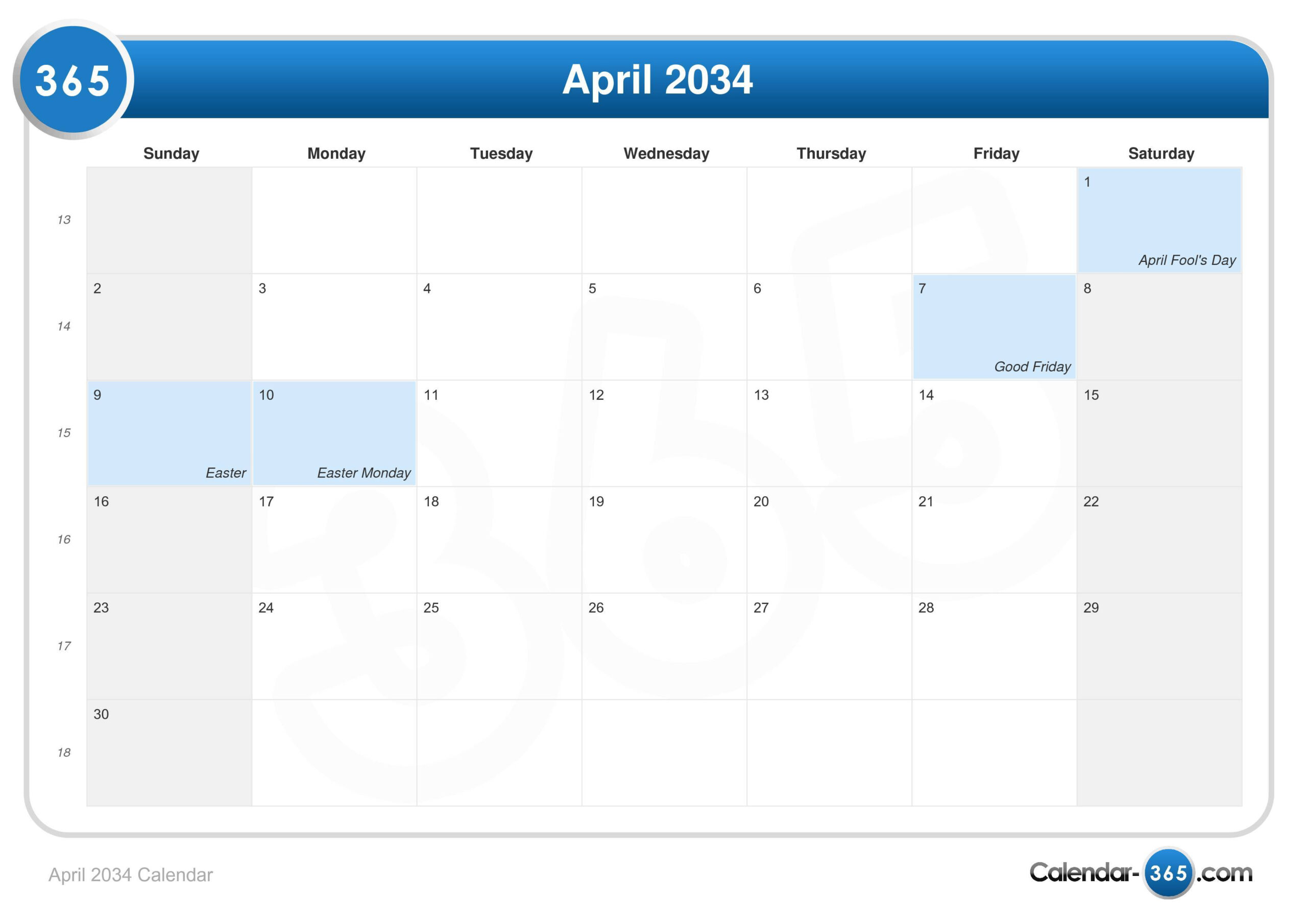 Easter 2023 Calendar Date inside April 2023 Calendar Easter