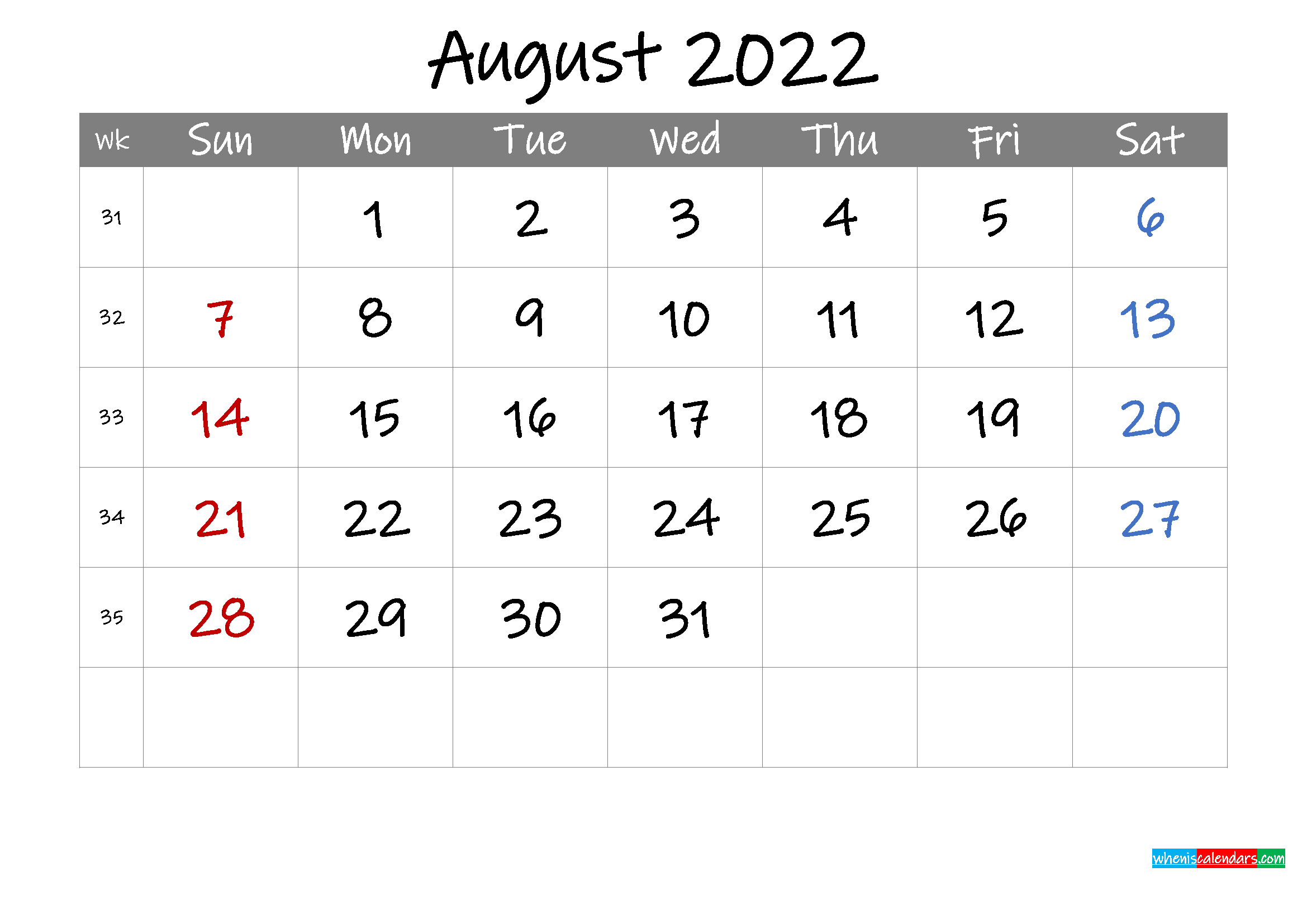 Editable August 2022 Calendar With Holidays  Template Ink22M8 with August 2022 Printable Calendar