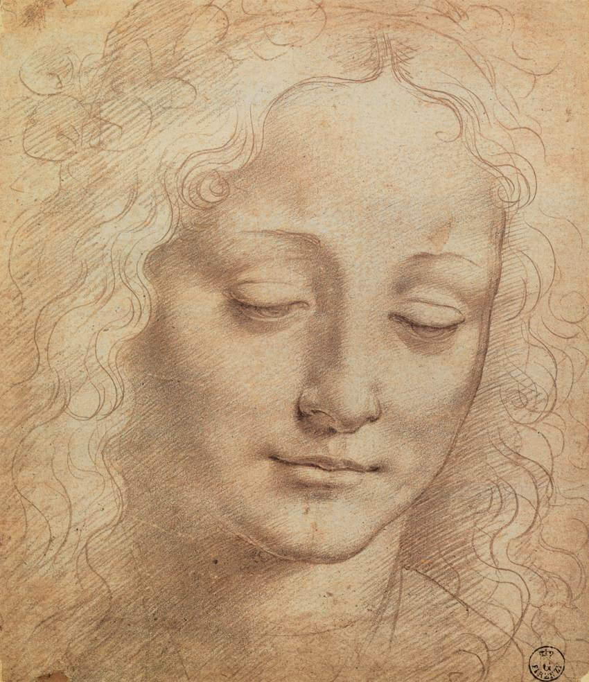 Female Head By Leonardo Da Vinci with regard to Drawings By Leonardo Da Vinci