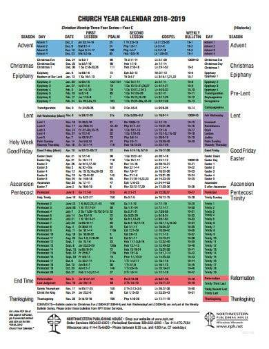 Free 10+ Church Calendar Samples In Ms Word | Pages | Google Docs | Pdf intended for Anglican Liturgical Calendar Pdf