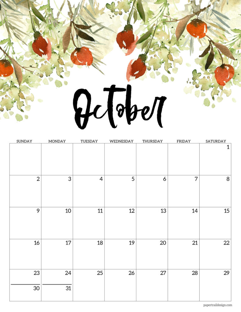 Free 2022 Calendar Printable  Floral  Paper Trail Design for Free Landscape Architecture Calendar