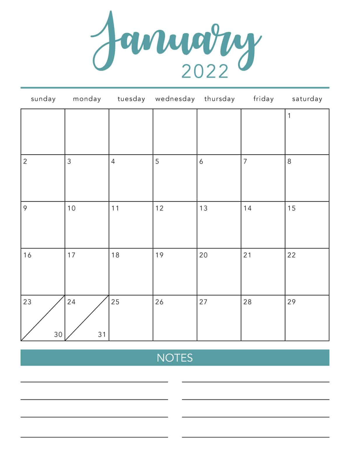 Free 2022 Printable Calendar Template (2 Colors!) I Heart Naptime in Calendars To Print Without Downloading