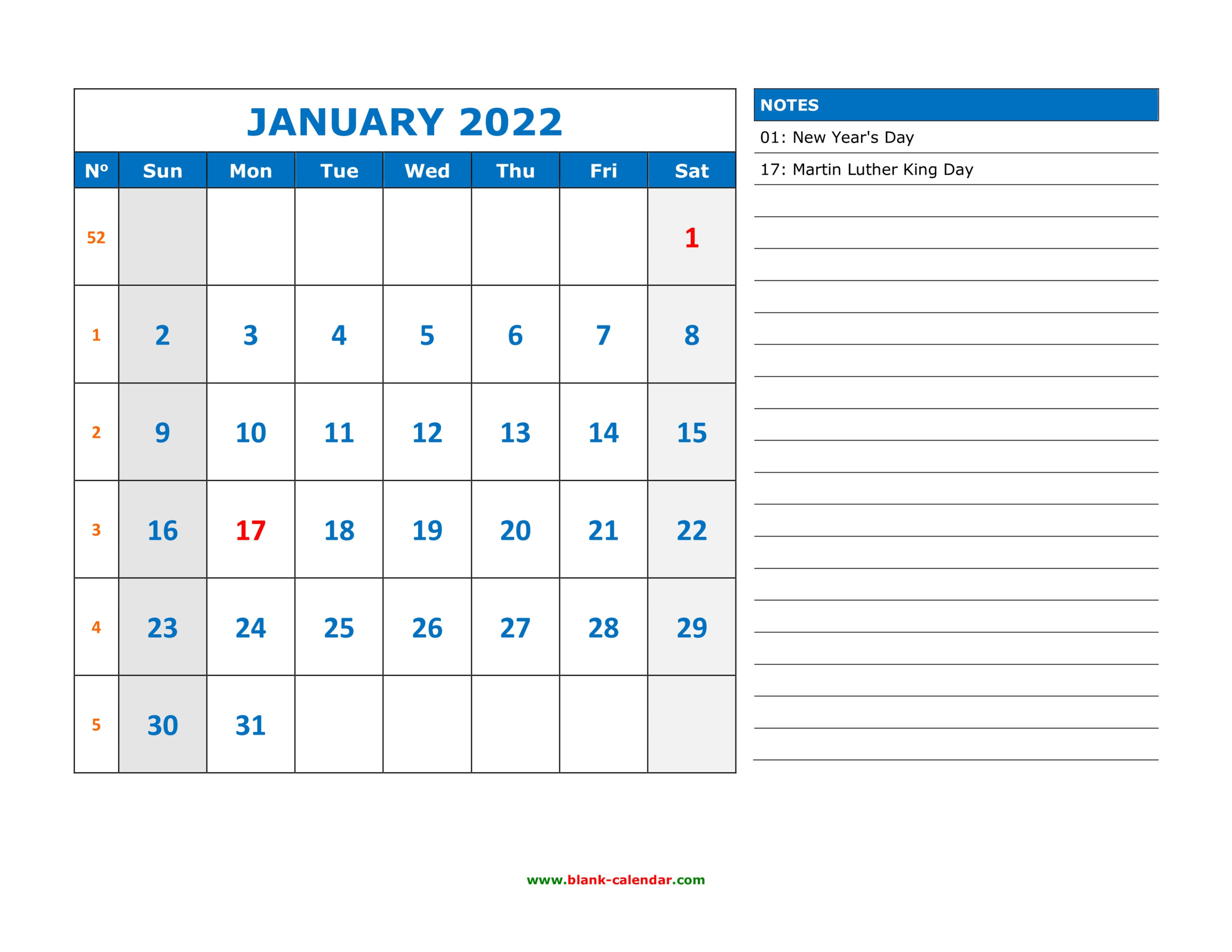 Free Download Printable Calendar 2022, Large Space For Appointment And throughout Blank 2022 Calendar Printable Free Pdf