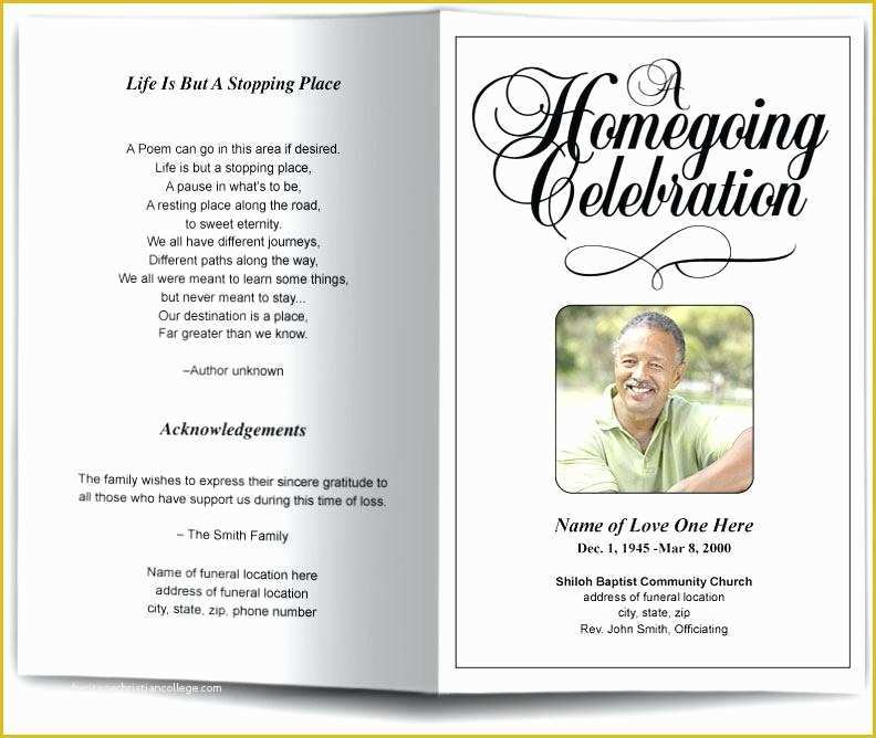 Free Homegoing Service Program Template Of Printable Funeral Program for Free Blank Printable Programs