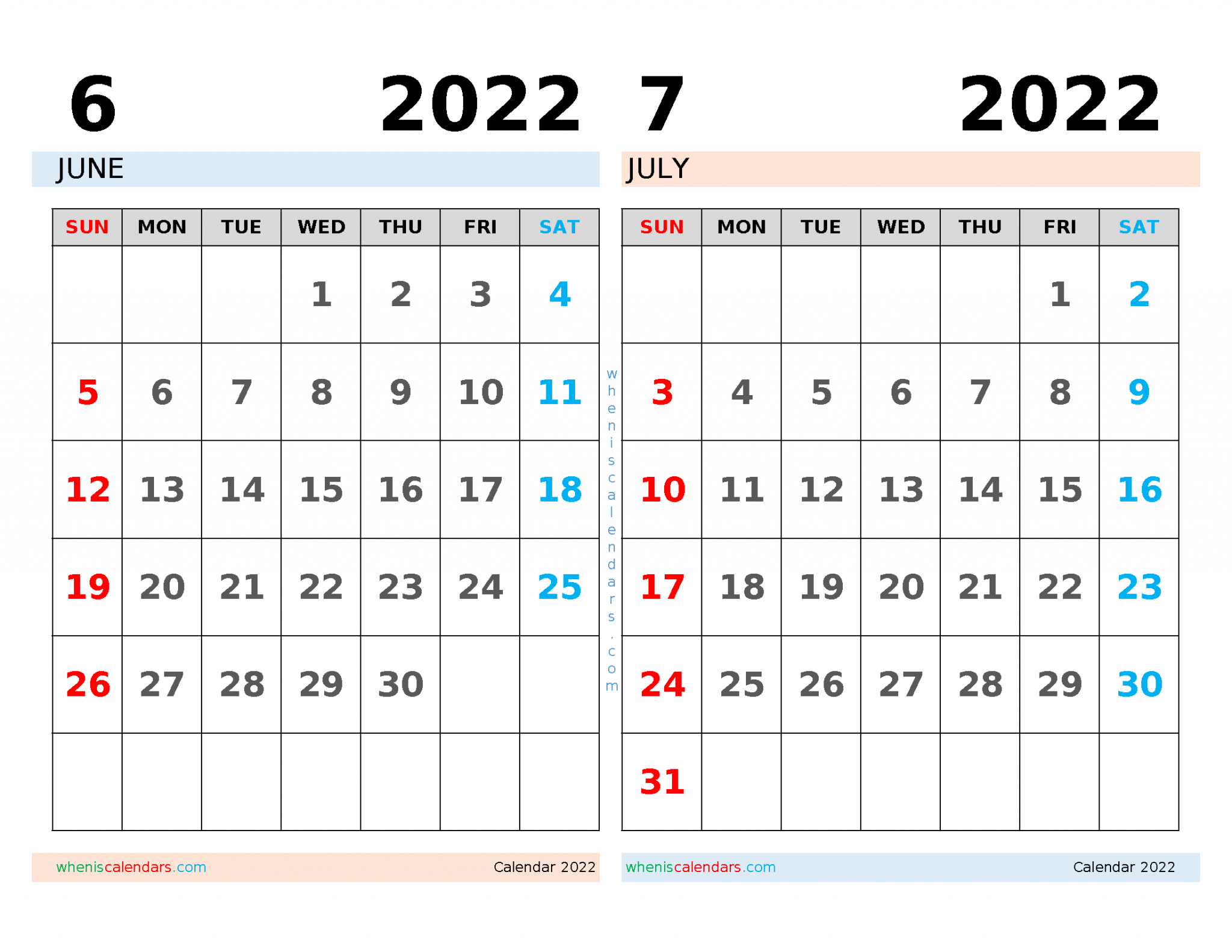 Free June July 2022 Calendar Printable Pdf with Army Holiday Calendar 2022