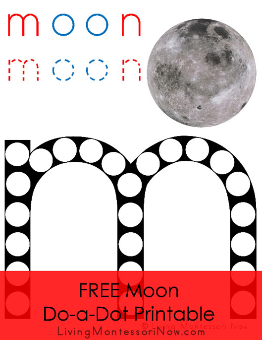 Free Moon Doadot Printable (Montessoriinspired Instant Download intended for Freee Printable Moon Date