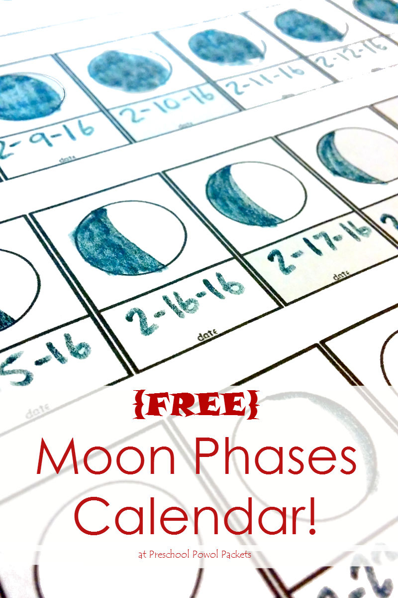 {Free} Moon Phase Tracking Printable! | Preschool Powol Packets with regard to Freee Printable Moon Date