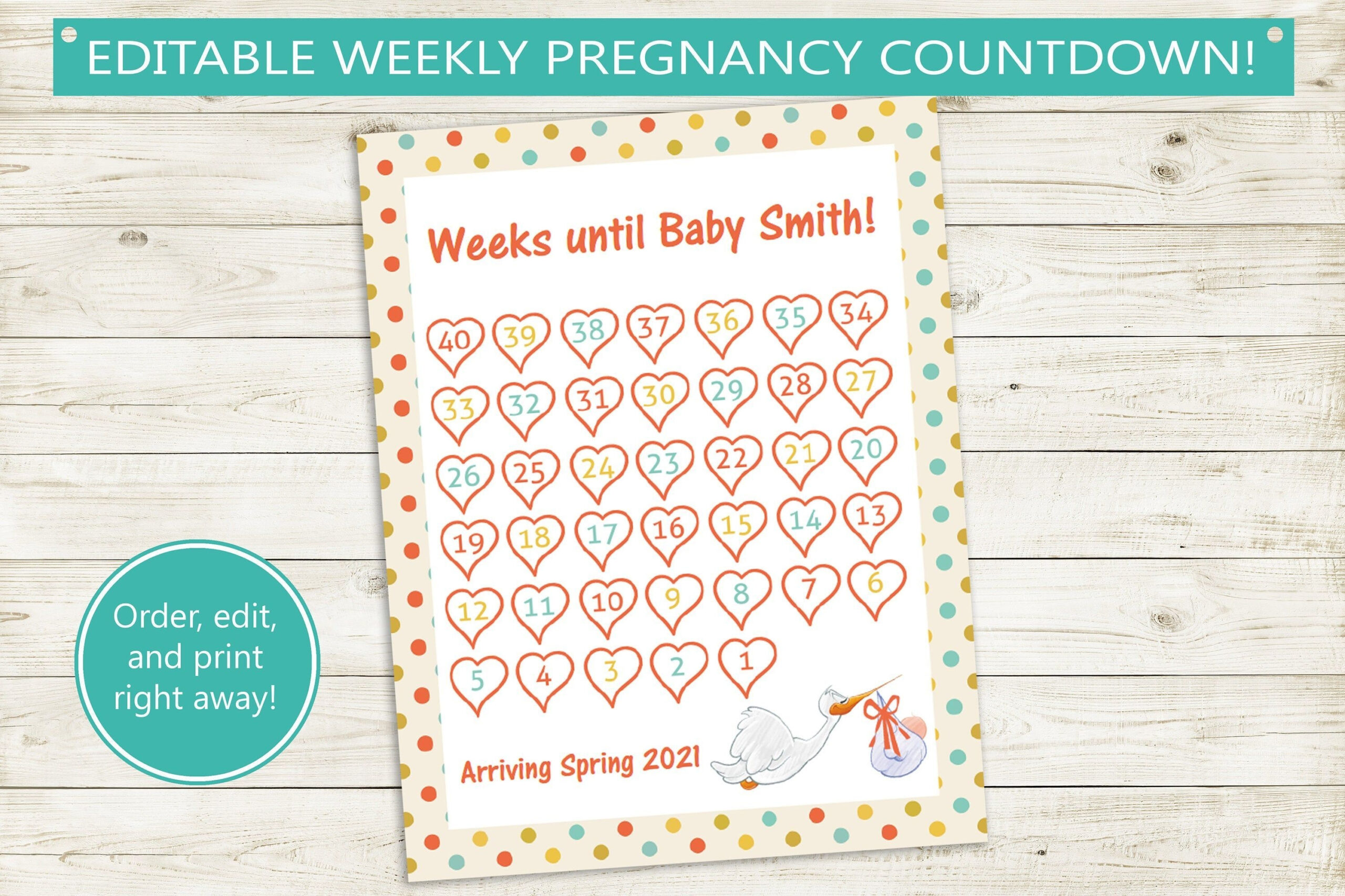Free Pregnancy Count Down Calendar | Get Your Calendar Printable in Pregnancy Calendar Printable Free