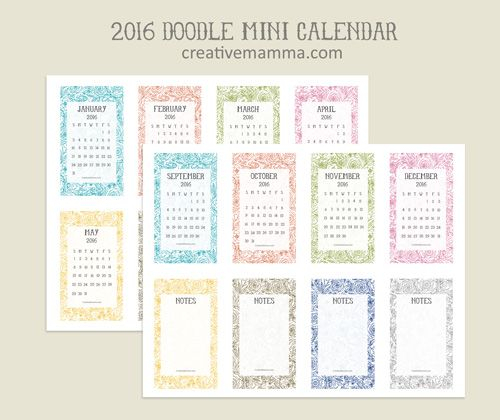 Free Printable: 2016 Mini Calendar | Mini Calendar, Free Printables in Free Printable Small Pocket Calendars