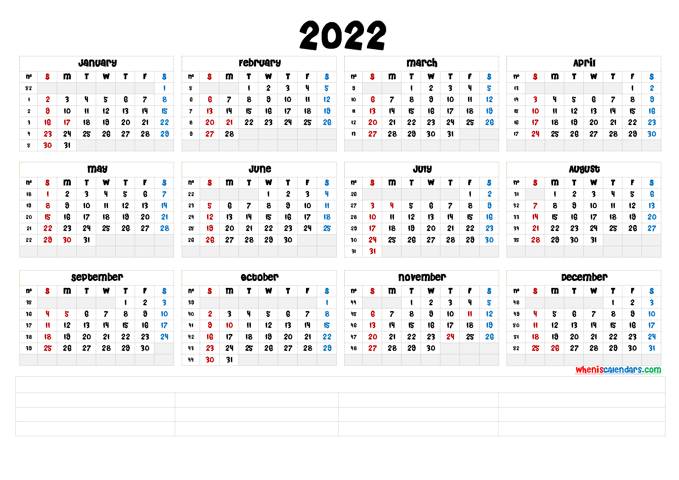 Free Printable 2022 Calendar By Month  Calendarex inside Time And Date Calendar 2022 Printable