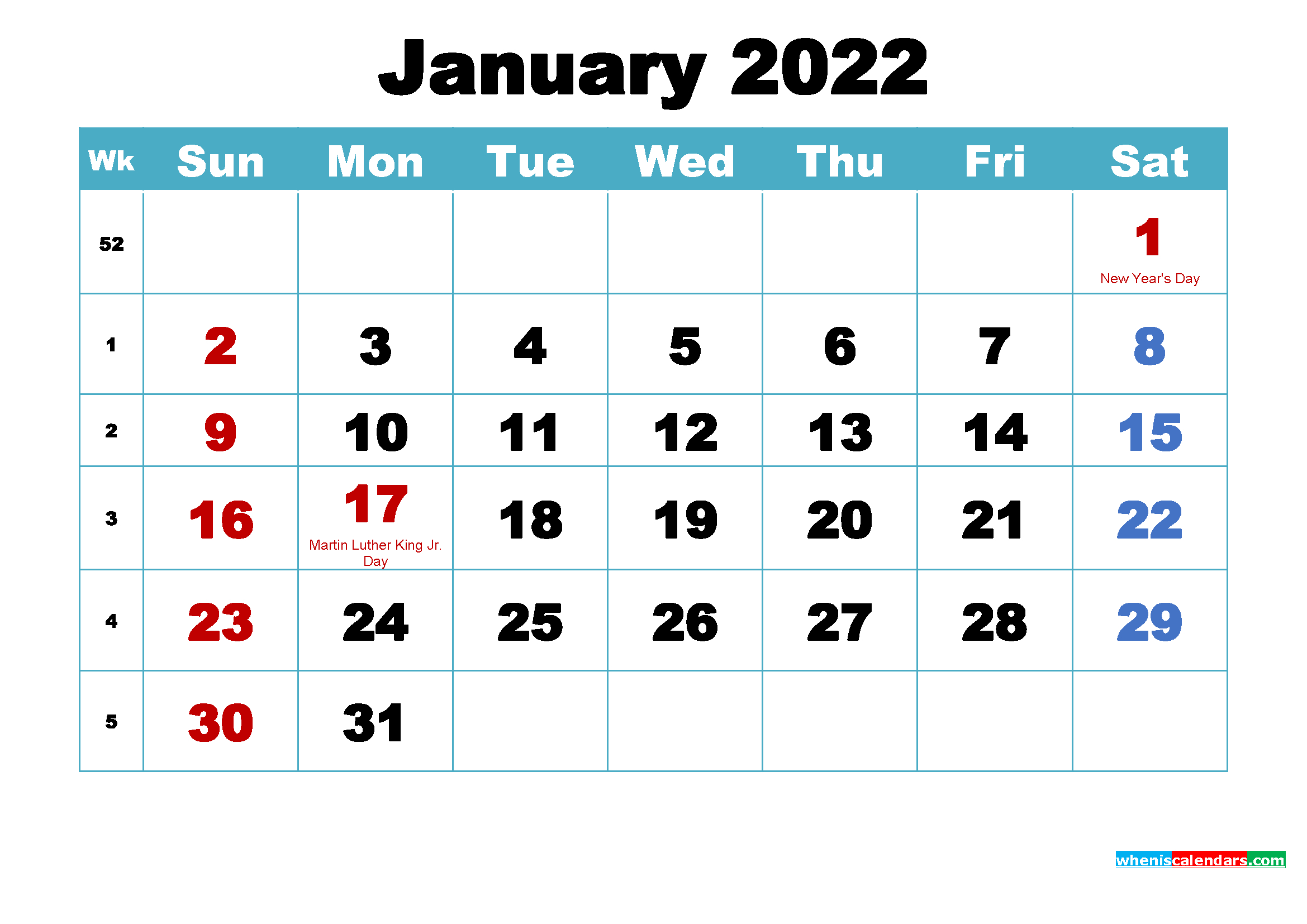 Free Printable 2022 Calendar January As Word, Pdf for Free Printable Calendar Quarterly 2022