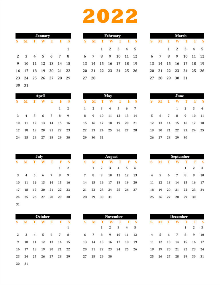 Free Printable Calendar 2022 Template In Pdf in 2022 Fiscal Calendar Printable