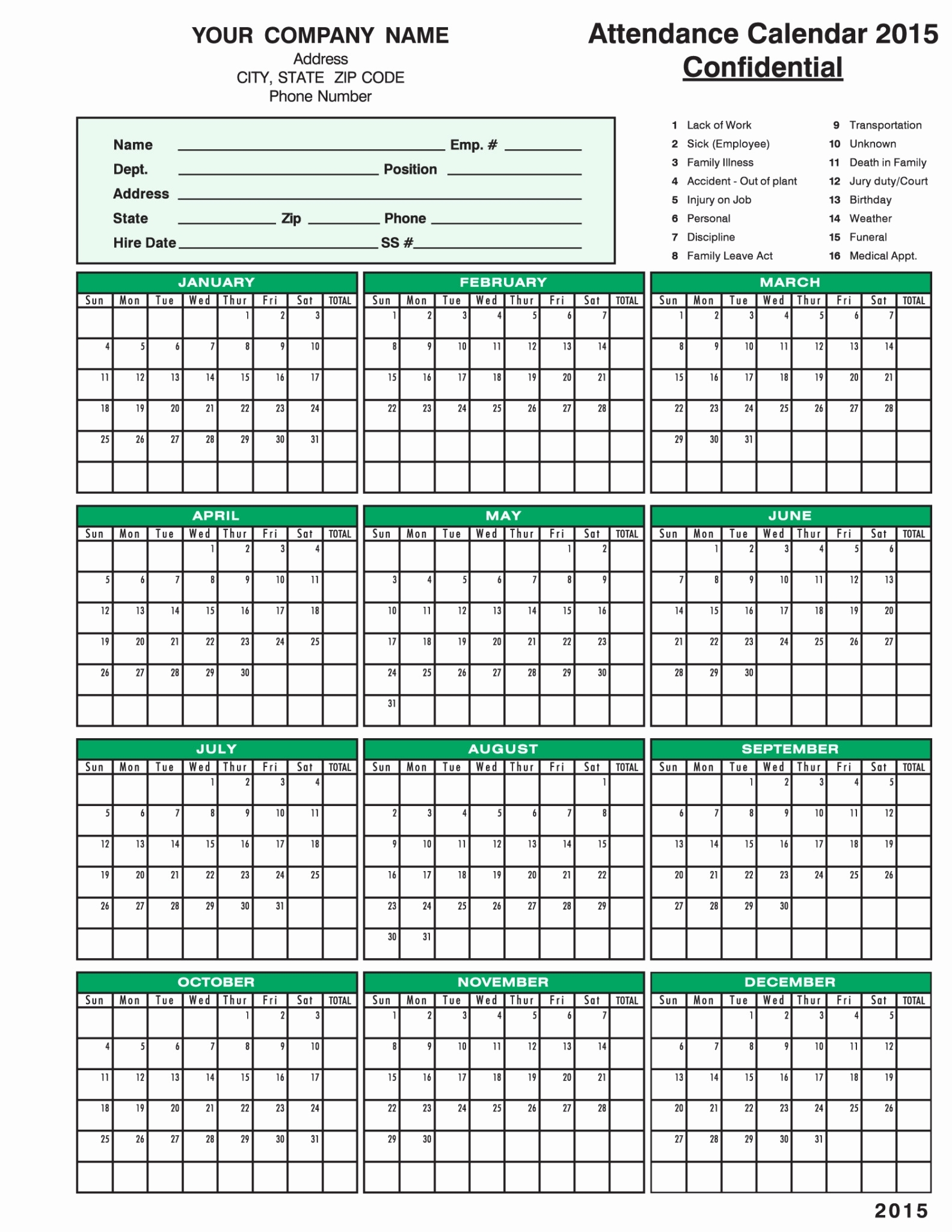 Free Printable Employee Attendance Calendars  Calendar Inspiration Design with regard to Get Free Employee Absentee Calendar 2022 Calendar