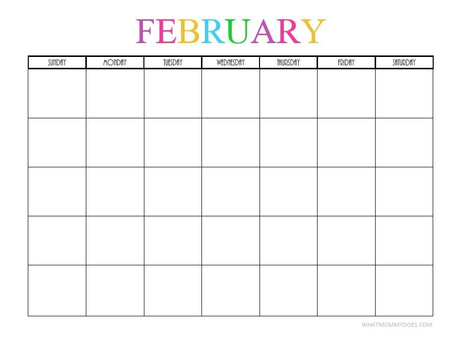 Free Printable Large Block Monthly Calendar Photo | Calendar Template 2020 in Large Block Calendar Template