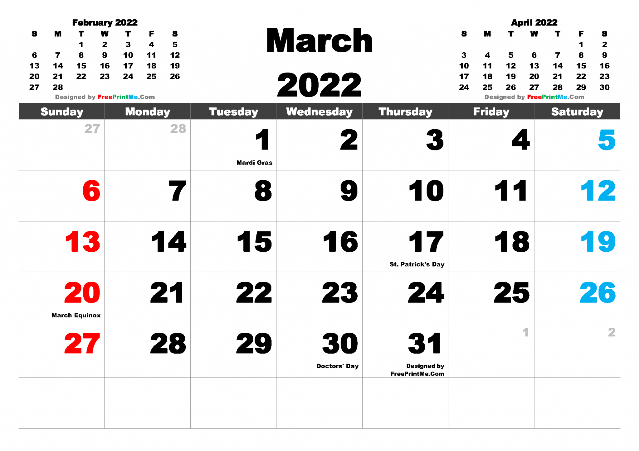 Free Printable March 2022 Calendar Pdf Png Image in Free 2022 Monthly Calendars That Are Printable