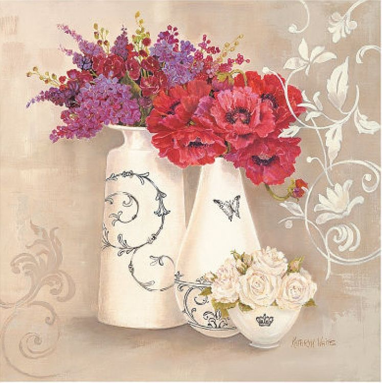 Kathryn White | Decorative Painter | Embroidery Kits, Embroidery And pertaining to Kathryn White Botanical Flowers