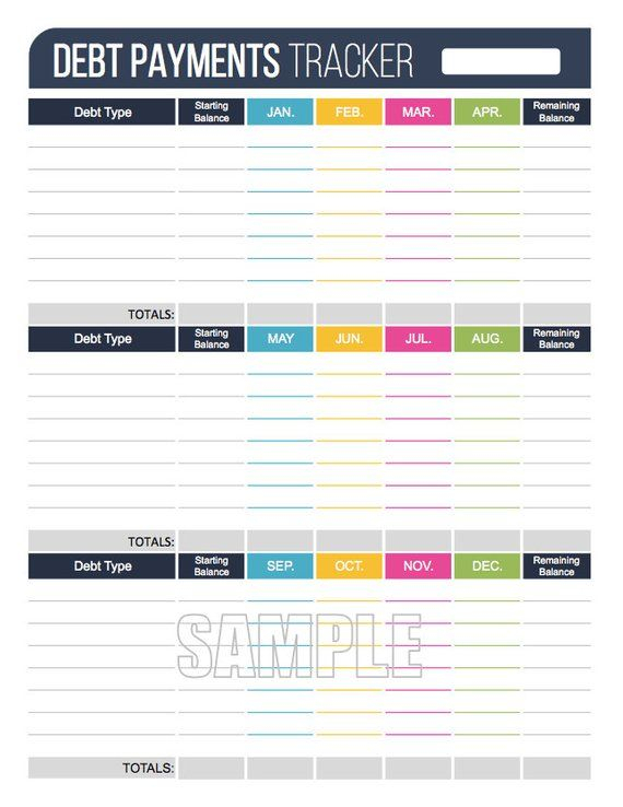 Keep Track Of All Your Debts And Payments With This Debt Payment in Perenicial Fiscal Year Calendar With Room For Notes