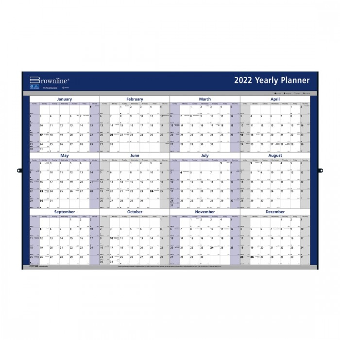Laminated Yearly Wall Calendar 2022 | Brownline pertaining to Calender 2022 Wall Calendar