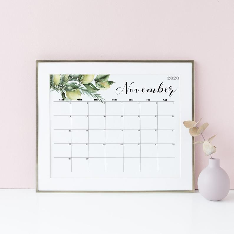 Large Wall Calendar 2020 Wall Calendar Printable Botanical | Etsy within Free Large Wall Calendars