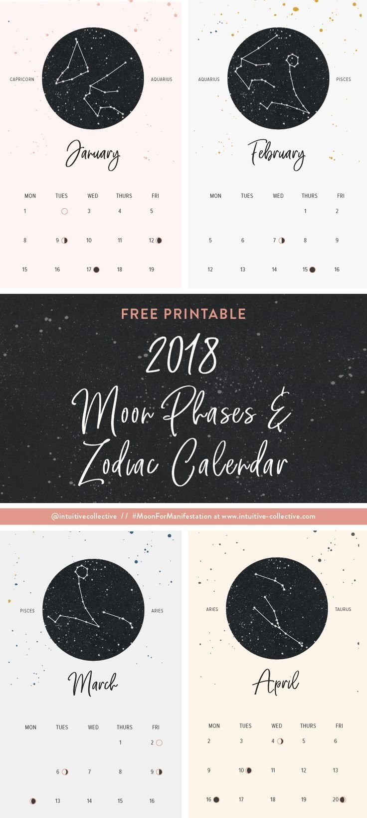 Lunar Calendar 2019 Zodiac :Free Calendar Template in Moon Calendar With Astrological Time To Print Free