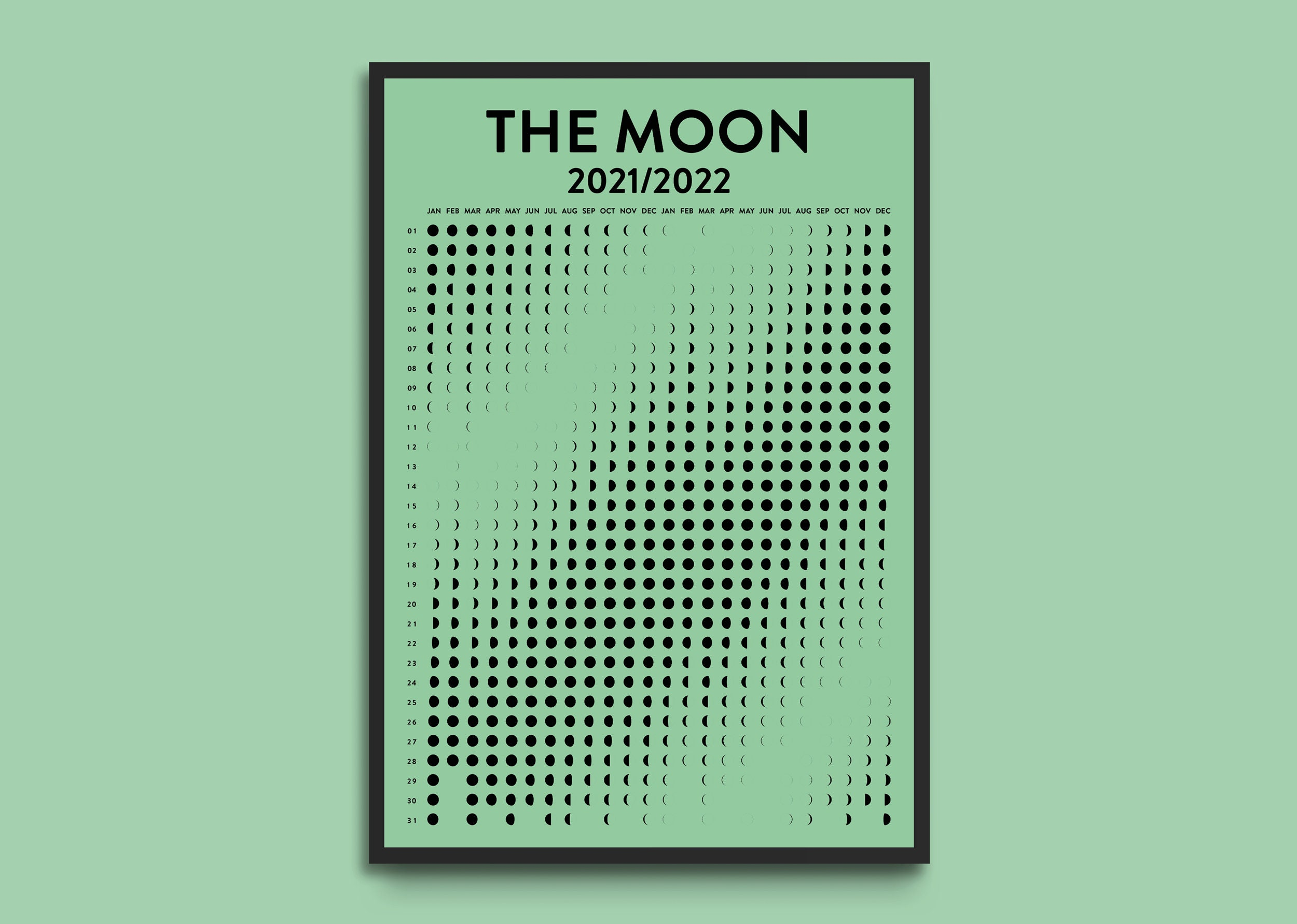Lunar Calendar 20212022 Moon Phases Poster Poster Din A3 297 | Etsy in Lunar Calendar 2022 Printable