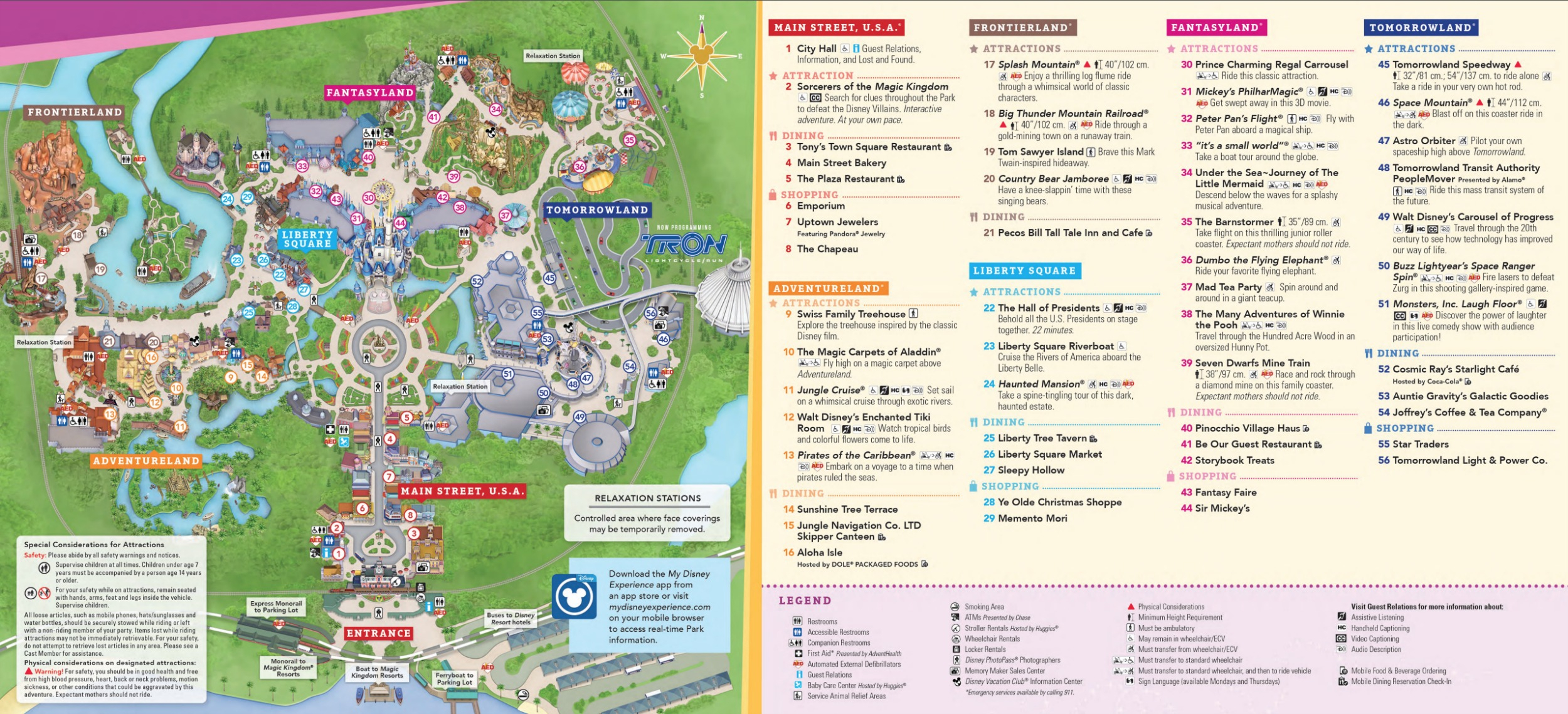Magic Kingdom Map 2020 Pdf | Time Zones Map World within Walt Disney World Rides 2022