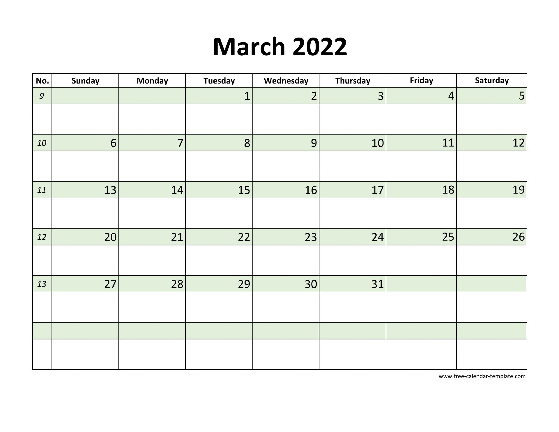 March 2022 Free Calendar Tempplate | Freecalendartemplate pertaining to Free 2022 Monthly Calendars That Are Printable