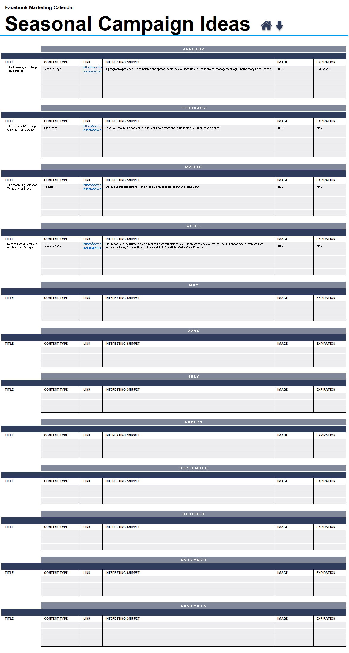 Marketing Calendars | Tipsographic intended for Calendario 2022 Google Sheets