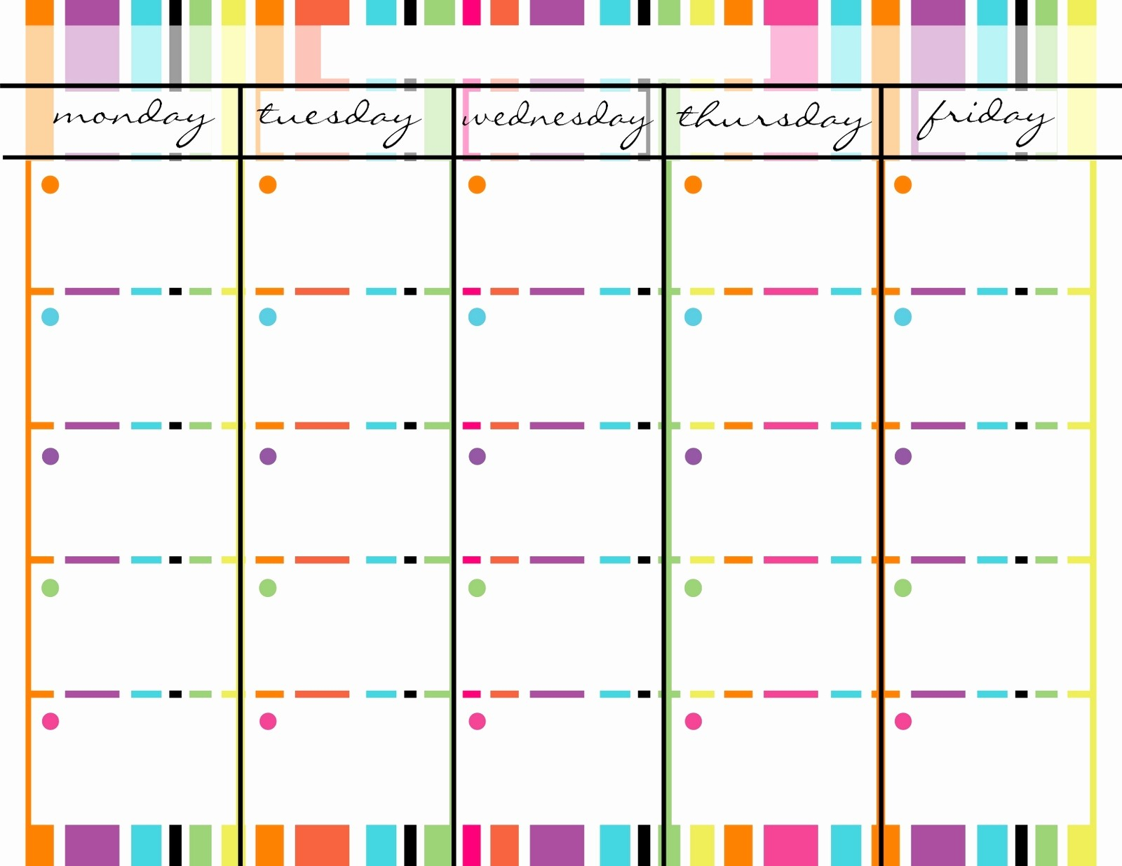 Monday Through Friday Schedule Template | Example Calendar Printable with Monday To Sunday Printable Calendar