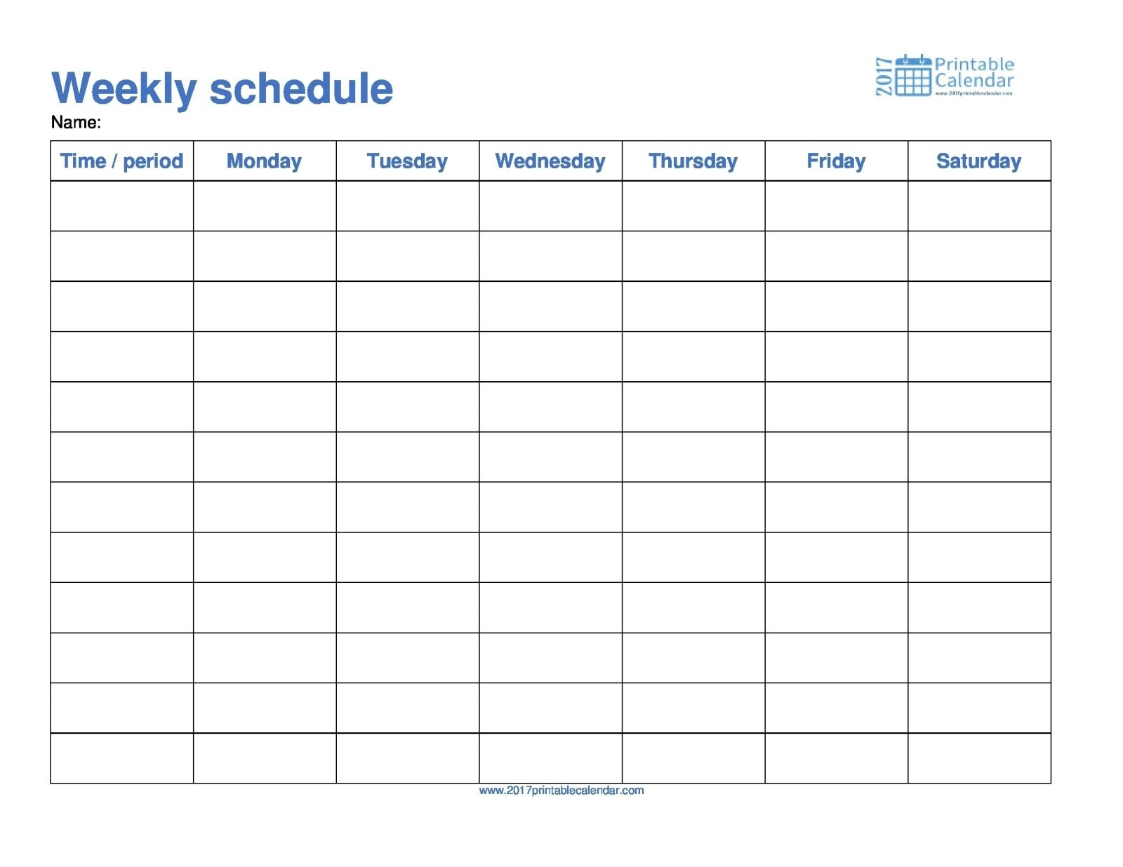 Monday Through Friday Scheule Pdf Template Calendar Design inside Monday To Friday Template