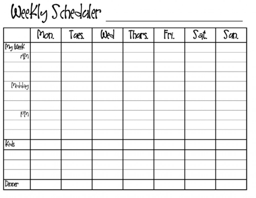 Monday Through Friday Scheule Pdf Template Calendar Design inside Monday To Friday Template