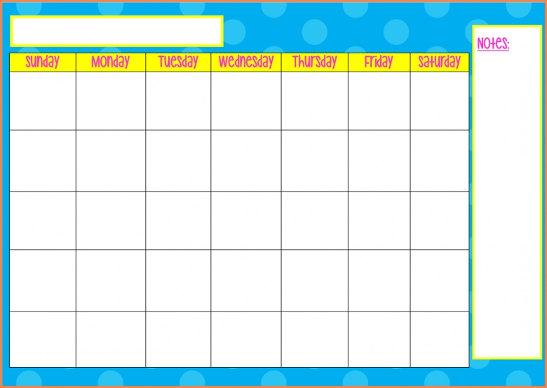 Monday Thru Sunday Calendars :Free Calendar Template for Monday To Sunday Printable Calendar