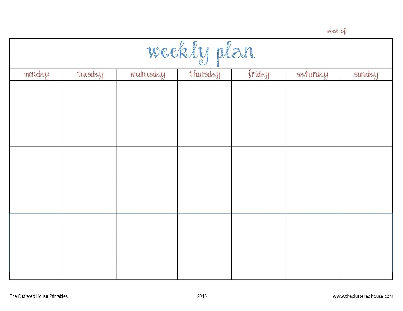Monday To Friday Planner Template  Calendar Inspiration Design for Monthly Template Moday To Friday
