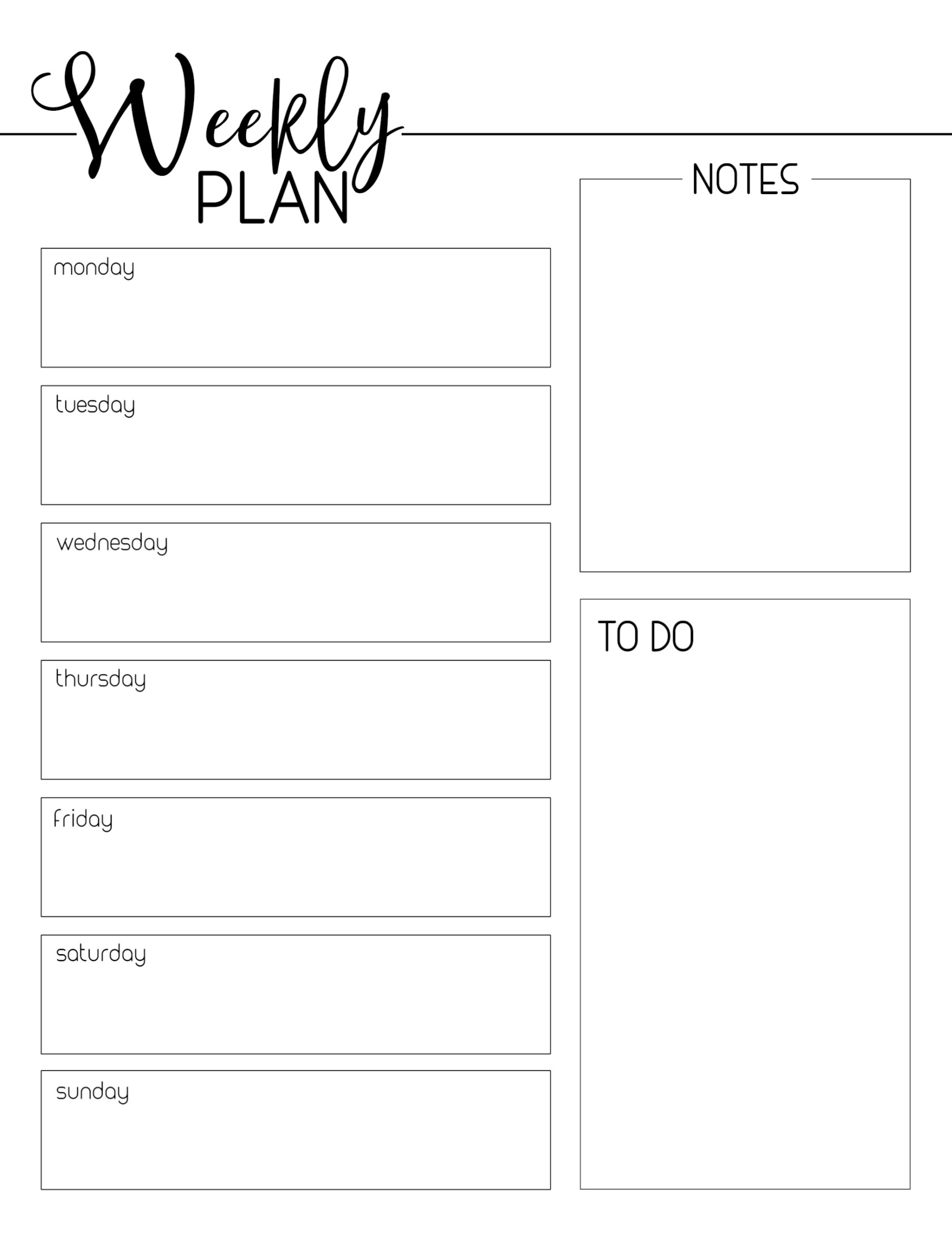 Monday To Friday Planner Templates 2020 | Example Calendar Printable regarding Monday - Friday Weekly Template Printable Free
