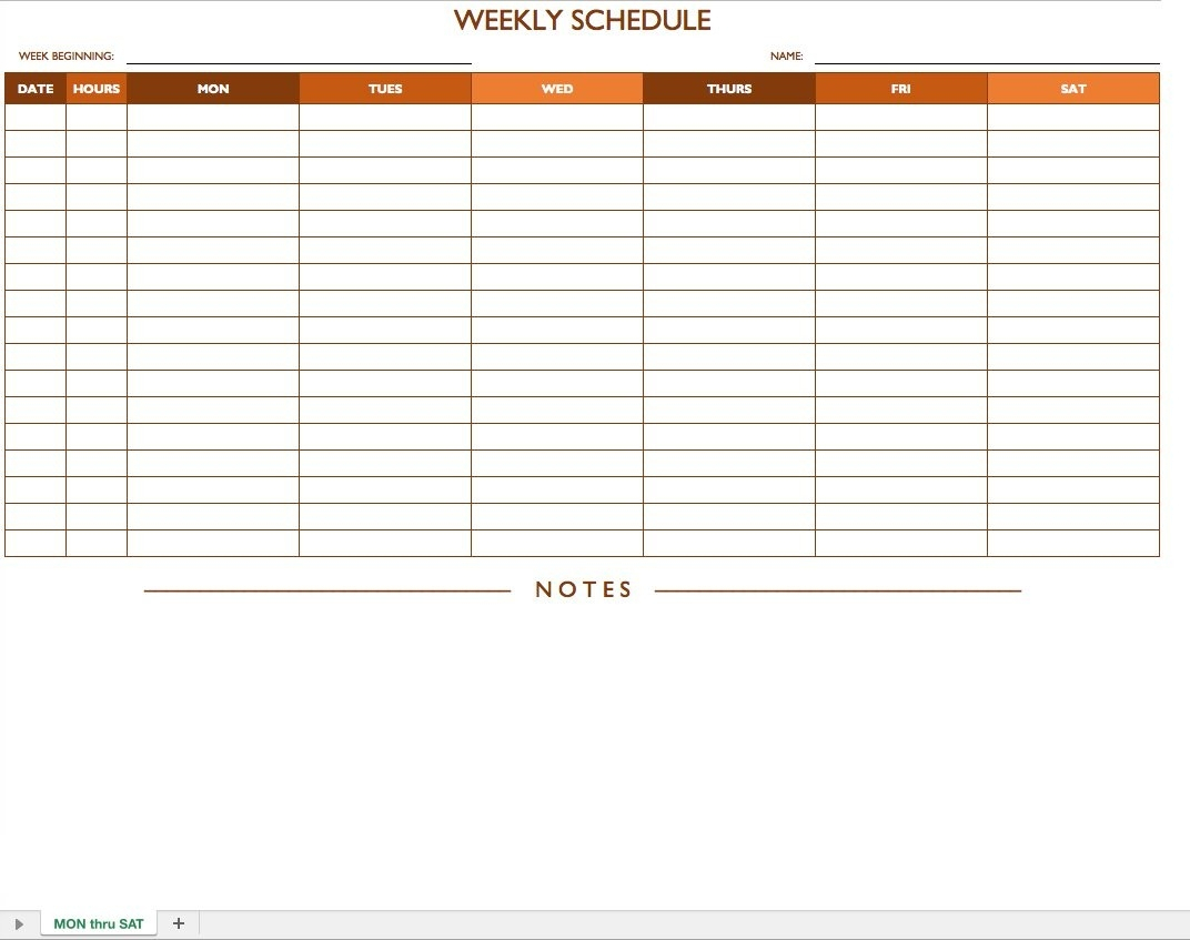 Monday To Friday Schedule Template | Calendar Template Printable with regard to Hours Are From Monday To Friday