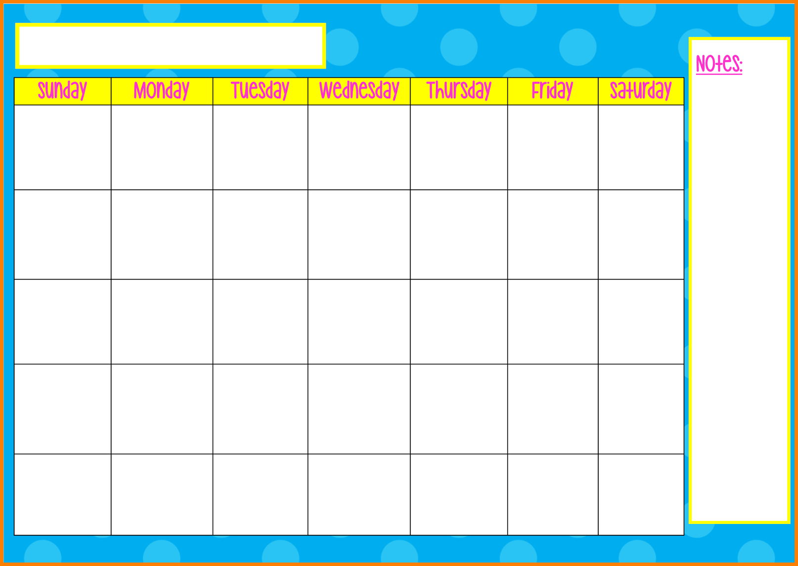 Monday To Friday Tempate Printable :Free Calendar Template within On Monday To Friday