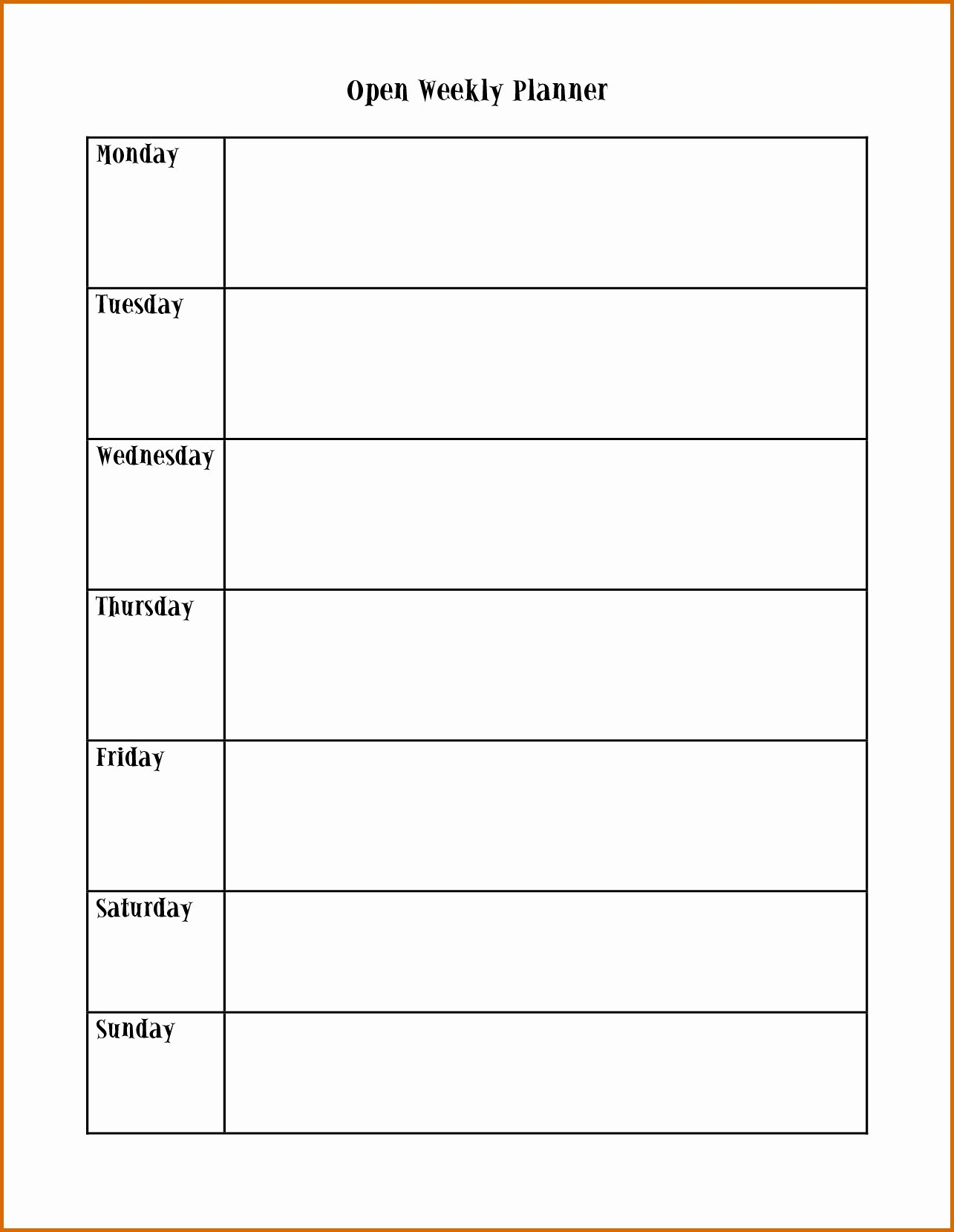 Monday To Friday Word Template | Example Calendar Printable pertaining to Monday Thru Friday Calendar Template