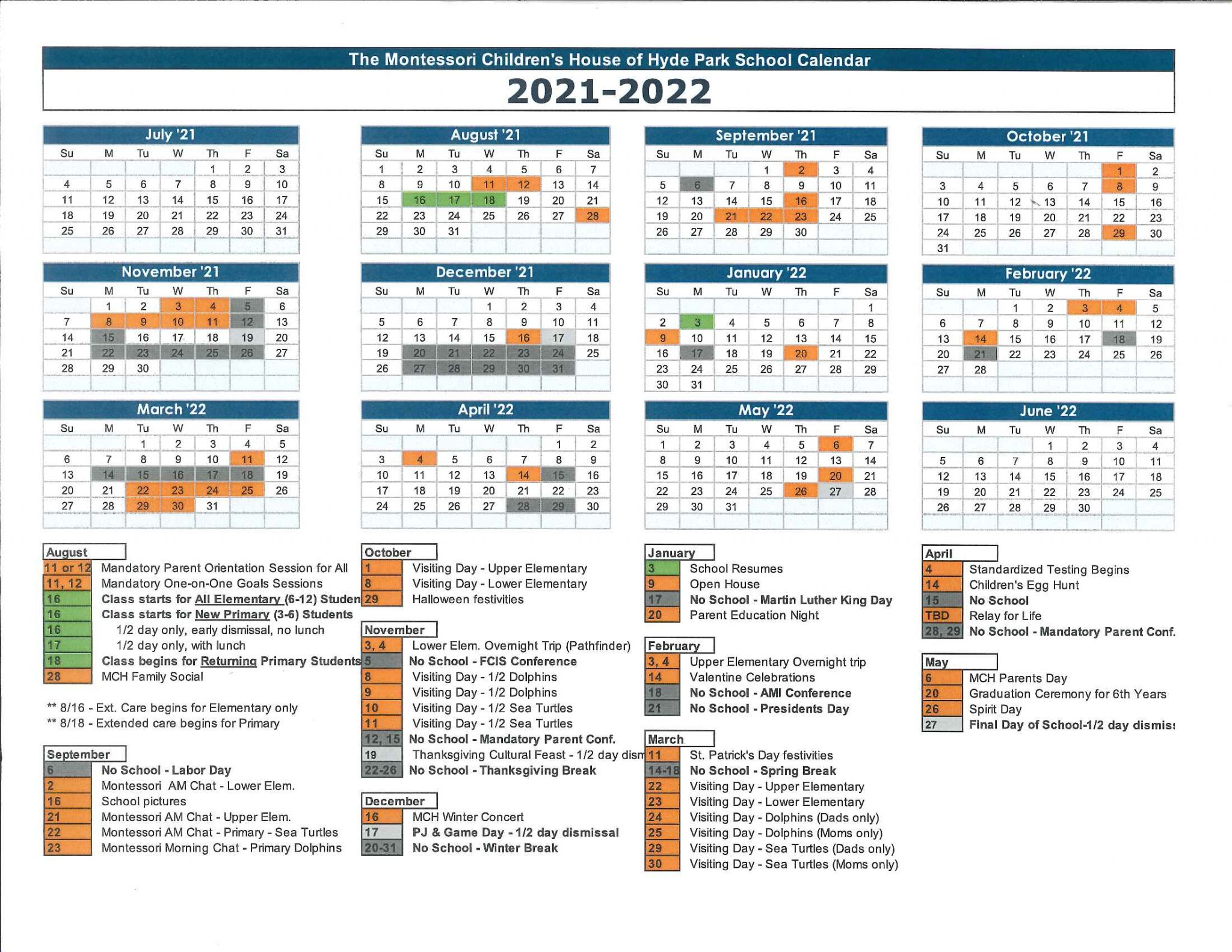 Montessori Children&#039;S House Of Hyde Park  School Calendar &amp; Events throughout W 9 Form 2022 Printable Pdf Free