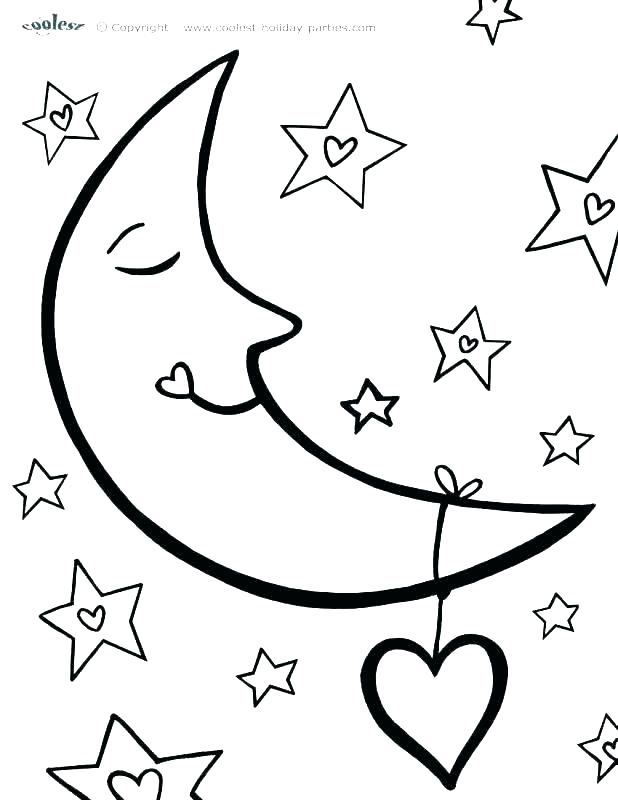 Moon And Stars Coloring Pages Printable At Getcolorings | Free in Freee Printable Moon Date