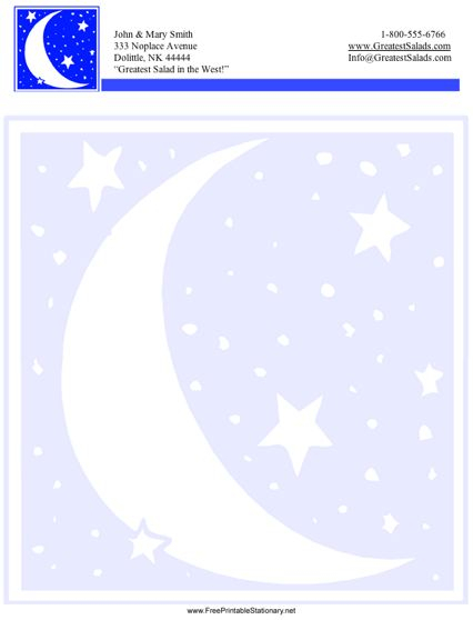 Moon Stationery pertaining to Freee Printable Moon Date