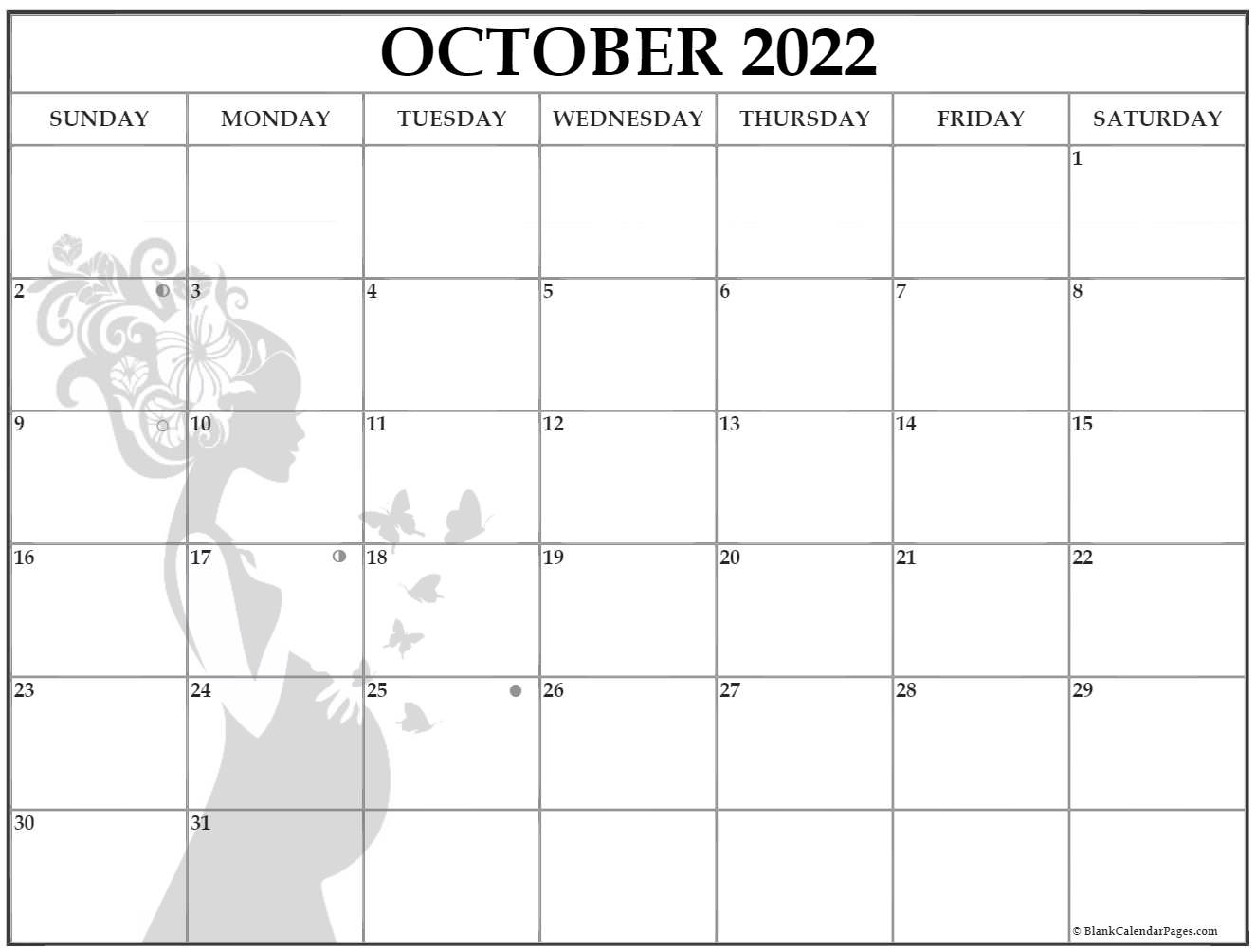 October 2022 Pregnancy Calendar | Fertility Calendar with regard to Free Lunar Calendar 2022 Printable